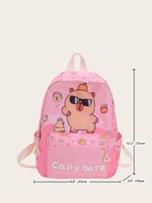 New Cute Cartoon Print Kid's Ergonomic Backpack, Adjustable Shoulder Straps, Suitable For Daily Use - Multicolor - View 9