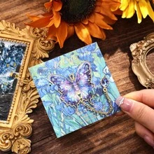 1 pieza Marcador de libro de metal con forma de mariposa y cadena de metal, diseño artesanal tipo pintura al óleo de Van Gogh, regalo único para amantes de los libros, cumpleaños, San Valentín, graduación, Día Mundial del Libro, decoración del hogar