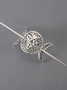 1件复古金属日月宫廷图腾波西米亚锌合金发夹发髻器发饰，四季皆宜，发髻发饰，发型发夹，发饰，头部饰品 - 彩色 - 查看 12