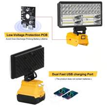 LED Work Light For Dewalt 20V Battery,90W Flood Light Torch For Workshop,Camping - Yellow - View 5