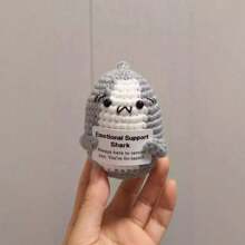 2025 Hot Selling - Handmade Knitted - Crocheted Animals - Positive Shark - Stress Relief Crocheted Doll - Birthday Gift - Easter Gift - Holiday Gift - Perfect Gift - Presents - Multicolor - View 9