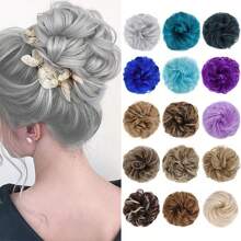 Synthetic Messy Bun Chignon Donut Gary Hair Bun Pad Elastic Hair Rope Rubber Band Hair Extensions