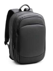 The Black Olila Zaino antifurto espandibile Kugar 1048 (consegna in 48 ore) – Nero – Pelle PU, scomparto principale con accesso posteriore, tasca imbottita per laptop da 14", tasche laterali e frontali, manici e schienale imbottiti, cinghia per trolley, zaino di sicurezza, zaino elegante, zaino resistente, zaino per laptop - Nero di Kugar - Visualizzare 1