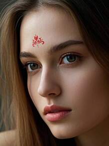 4 SheetEyebrow Center Sticker, Antique Style Girl, Forehead Print Tattoo Sticker