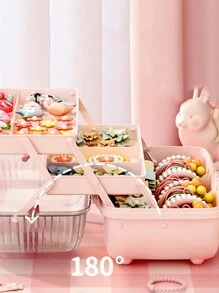 1 Organizador de accesorios para el cabello - Contenedor de artesanía de ABS, caja de maquillaje a prueba de polvo | Organizador de 3 capas de uso múltiple con asa para uñas, caja de lazos y accesorios para el cabello, 27.5x14.5x15cm. Ideal para decoraciones de Halloween, almacenamiento de decoraciones de Halloween, decoraciones de Acción de Gracias, almacenamiento de decoraciones de Acción de Gracias, fiestas de revelación de género, perfecto para cumpleaños, bodas, fiestas, el regalo perfecto para colegas, amigos y familiares, de vuelta a la escuela - Multicolor - Ver 11