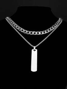 2 件或 1 件简约不锈钢十字链项链，休闲日常佩戴，约会，派对，生日，圣诞节，新年，情人节节日礼物 - 彩色 - 查看 8