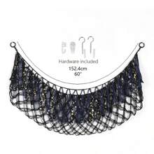 1pcs Jumbo Toy Hammock For Stuffed Animal Net Boho Toy Hammock (Without Led Light )Stuffed Animal Storage Ideas Plush Toy Display Squishmallow Holder Net-Black - Black - View 4