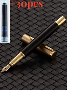 [Custom Order] Providing 1pc High-Quality Customized Product, Heavy Metal Feeling, Electroplated Brass Clip, Wooden Pen Barrel, Brass Cap, 0.5mm Nib Fountain Pen, With 1pc Gift Box Pocket Clip - Smooth Writing, Refillable Medium Nib, Comes With 2pcs Refill Cartridges, Elegant Gift Box, Personalized Business Gift - Unique, Thoughtful Fountain Pen Gift Set For Colleagues, Friends, Family, Holidays Such As Christmas, Father's Day, Thanksgiving, Valentine's Day, Mother's Day, Teacher's Day Back To School