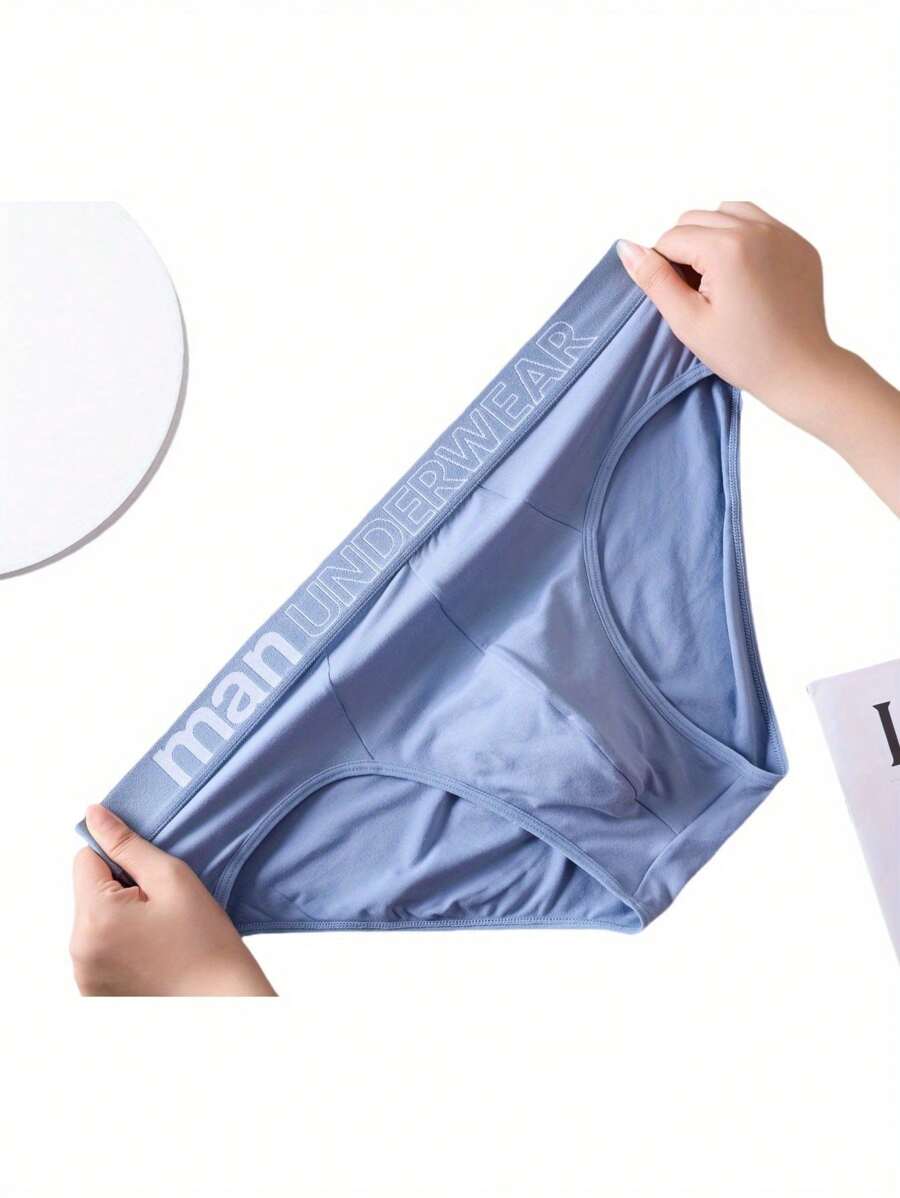 6pcs Men's Fashion Elastic 'MEN' Print Briefs, Comfortable Sportswear Underwear, Plus Size Available