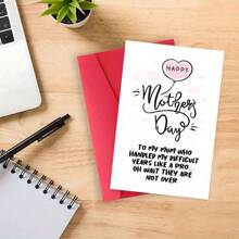 1pc Humorous Mother's Day Greeting Card, High-Quality Paper, Recipient, With Envelope, For Mothers And Grandmothers, Perfect For Family Celebrations, Mother's Day Gifts For Mom