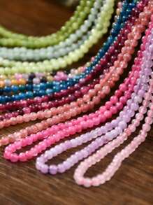 Collar de cuentas de piedras naturales elegante, collar hecho a mano con cuentas de cuarzo rosa y cuarzo de fresa, joyería de energía curativa y equilibrante de colores para mujeres