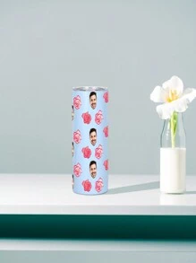 1 pieza Botella de agua personalizada de 600ml/20oz, taza personalizada con foto, taza de café de carro, taza recta portátil. Taza personalizada resistente al calor. Regalo para familia, amigos, parejas. San Valentín, Año Nuevo, Vacaciones, Regalos de Boda.