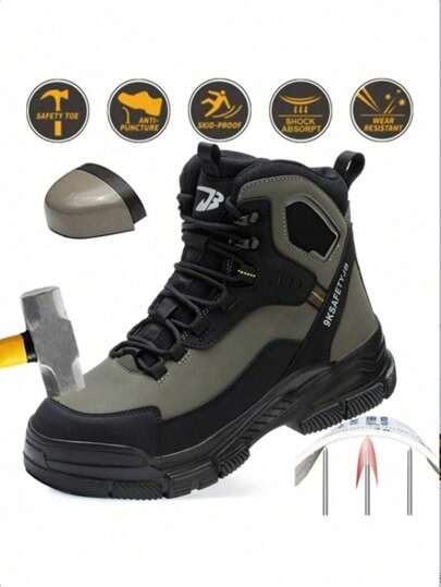 Nuevos zapatos de trabajo unisex de caña alta, con puntera de acero, ligeros, anti-aplastamiento y anti-perforación, botas protectoras para senderismo, resistentes al agua, antideslizantes y resistentes al desgaste para construcción e industria