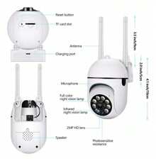 Cámara de pared WiFi con visión nocturna, Camara Wifi Inalambricas Camara Vigilancia Exterior 2.4G/5G,punto de acceso de rotación de 360°, monitor antirrobo, cámara de vigilancia de inteligente para teléfono - Tipo de Enchufe A USA (110-127V) - Ver 6