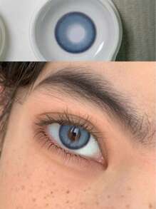 1副14.5毫米软性隐形眼镜，年抛型，时尚美妆隐形眼镜，万圣节服装配饰 - 藍色 - 查看 4