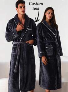 1件个性化女士毛绒浴袍，定制刺绣毛绒浴袍，伴娘礼物，定制浴袍，水疗浴袍，婚纱浴袍，婚礼，婚礼配饰，伴娘礼物。海滩必备，返校季必备，度假风浴巾，适用于美容院、酒店、运动、家居用品、毛巾、护肤品 - 彩色 - 查看 3