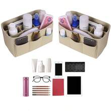 Fashion Women Bag Cosmetic Bags And Make Up Organizer Felt Insert Bag For Handbag Felt Cloth Inner Bag Fits Various Brand Bags - Burgundy - View 5