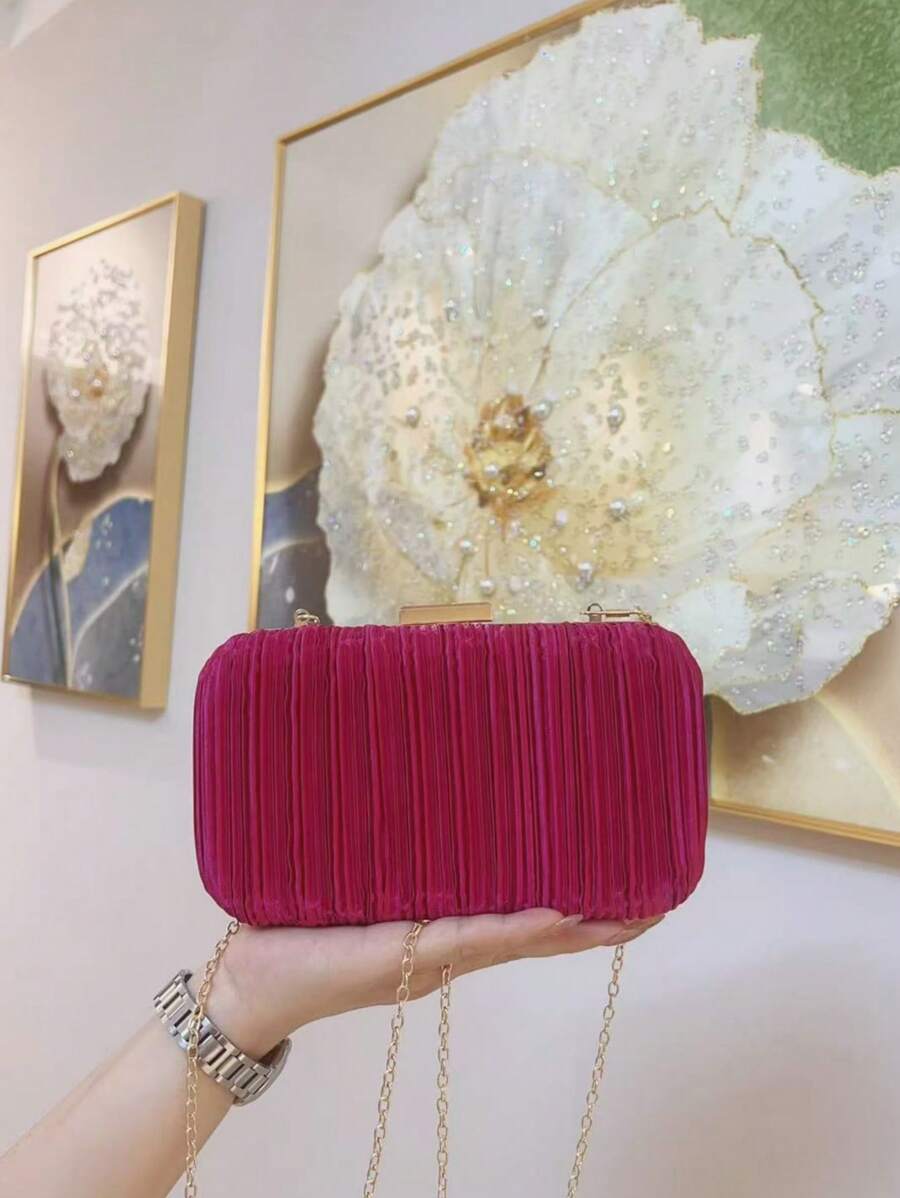 Women Evening Bags - Rose Red - View 1