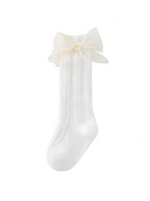 1 Pair Infant/Toddler Spring/Summer Knee High Socks, Bow & Mesh Leg Warmers, Autumn Mosquito-Repellent Socks