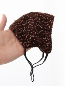 Women's Warm Velvet Embroidered Sequin Face Mask, Fashionable, Breathable, Versatile And Washable, Suitable For Autumn/Winter