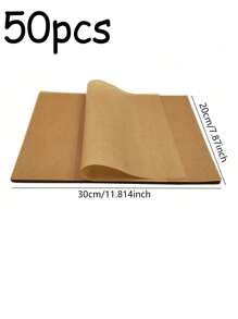 100/50pcs Greaseproof Baking Paper, Baking Sheet Air Fryer Liners, Non-Stick Greaseproof Pizza Sandwich Paper Food Wraps, Kitchen Gadgets For Cooking, Grilling, BBQ And Food Wrapping For BBQ, Picnic And Restaurant
