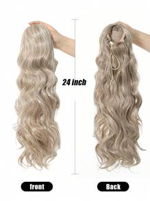 接发 抽绳马尾卷发接发 马尾辫 棕色接发 蓬松卷发夹式接发 马尾辫假发 马尾接发 女士马尾接发 24 英寸