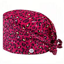 1 pezzo Visiera da donna in poliestere con stampa leopardata, adatta per personale medico, addetti alle pulizie, pratica, antibatterica e anti-polvere, utilizzabile in primavera, estate, autunno e inverno come accessorio invernale - Multicolore - Visualizzare 10