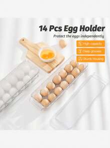 Contenitore per uova per frigorifero con coperchio, contenitore in plastica per uova da frigorifero, vassoio porta uova da 14/21 uova trasparente, scatola porta uova con scomparti anti-collisione e coperchio, scatola porta uova impilabile trasparente per casa/cucina, adatta per frigorifero, armadietto, cassetto e scaffale, organizer e armadietto da cucina, accessori da cucina - Multicolore - Visualizzare 3