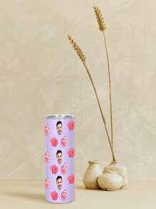 1 pieza Botella de agua personalizada de 600ml/20oz, taza personalizada con foto, taza de café de carro, taza recta portátil. Taza personalizada resistente al calor. Regalo para familia, amigos, parejas. San Valentín, Año Nuevo, Vacaciones, Regalos de Boda.