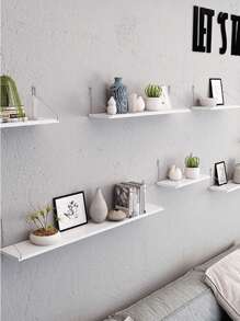 1 pieza Estantería divisoria de pared, estantería colgante sin taladro, estantería decorativa de una palabra para el dormitorio, la cocina