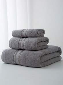 1pc Light Gray Pure Cotton Thin Large Bath Towel/Kitchen Towel/Handkerchief, Quick Dry & Absorbent, Unisex, Suitable For All Seasons, Perfect For Bathroom, Travel, Vacation, Gift, School, Home, Beach And Hotel - Light Grey - View 11