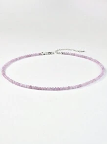 Collar de cuentas de piedras naturales elegante, collar hecho a mano con cuentas de cuarzo rosa y cuarzo de fresa, joyería de energía curativa y equilibrante de colores para mujeres