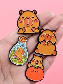 9Pcs Cute Capybara Enamel Pins Cartoon Animal Brooches Badge Lapel Pin For Backpack Clothes Accessories Kawaii Jewelry Birthday Gifts