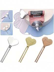 1pc Stainless Steel Hand Cream And Mini Toothpaste Squeezer - Easy Dispenser For Tubes - Hand Cream Roller - Bathroom Accessory Back To School - Multicolor - View 3