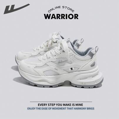  女款 Warrior 时尚复古运动鞋，春夏轻便舒适透气，跑步鞋风格简约休闲，时尚百搭，四季皆宜，耐磨耐穿，适合全天穿着，训练运动鞋，小白鞋