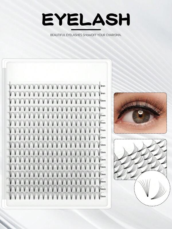 Éventails de cils pré-fabriqués de haute qualité à base pointue 6D, extensions de cils