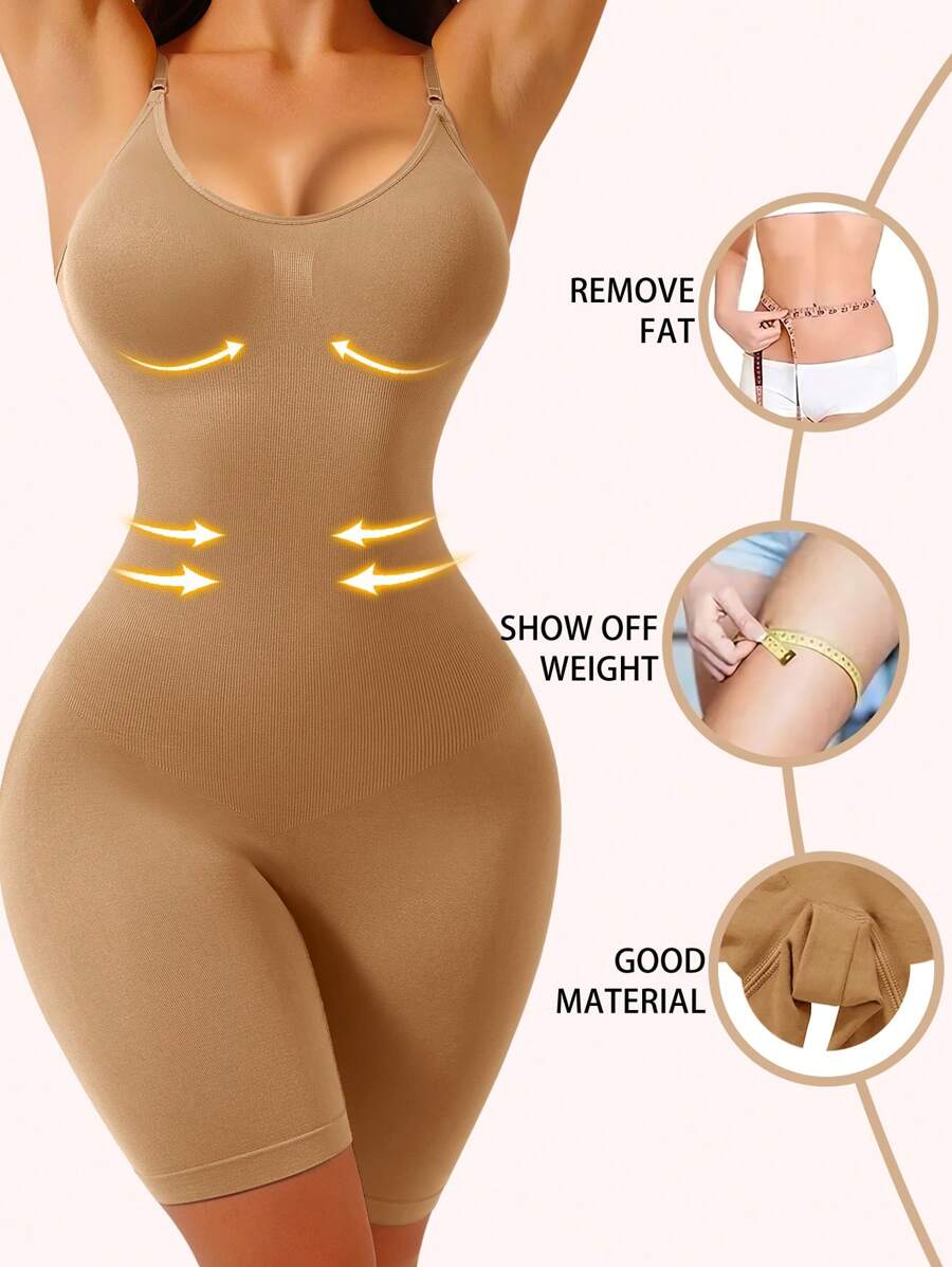 1 件驼色女式修身连体瑜伽连体衣