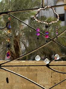 1 件装天然石云金属链水晶车挂浪漫家居墙壁装饰太阳捕手