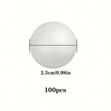 100 Stücke 2,5 cm/0,98 Zoll weiße feste Schaumstoffkugeln, hergestellt aus Polystyrolmaterial, perfekt für DIY-Bastel-Projekte, Kunst, Handwerk, Familien, Partydekoration, DIY-Malerei, Weihnachten, Halloween, Neujahr, Geburtstagsdekoration für Zuhause und mehr