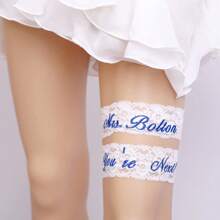 个性化刺绣新娘吊袜带套装或单个、定制尺寸吊袜带、新娘纪念品礼物、耐用、色彩鲜艳、可爱、迷人、有趣、卡哇伊、Y2K、时尚、男女通用、休闲、定制、个性化、独特、定制、送给他的理想礼物、送给她、男朋友、女朋友、家人、朋友、孩子的理想礼物、周年纪念日、情人节、母亲节、生日、儿童节、父亲节、毕业典礼、婚礼、乔迁