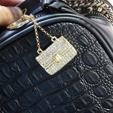 1 pieza Accesorio decorativo para bolso, llavero, coche o regalo de dama de honor con adornos de metal esmaltados y apariencia de piel de marta