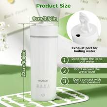 500ML Small  Travel Kettle - Fast Boil, Quiet, With Auto Shut - Off And Boil Dry Protection - White - View 4