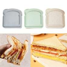 1pc Portable Lunch/Bento Box With Large Capacity For Toast, Bread And Sandwich Macaron Color Bread Shaped Food Storage Container, Plastic Lunchbox With Lid Snack Box, Cute And Leakproof Bento Box, Reusable And , Perfect For Packing Lunch, Snacks Or Leftovers, Ideal For On-The-Go, Pastel Pink, Green, Beige, And Gray Colors.