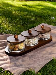 1 Set multifunktionale Aufbewahrungsgläser, Tabletts für Getreide, Süßigkeiten, Kekse, Brot, geeignet für Outdoor, Hochzeit, Party, Geschenke, Geburtstage