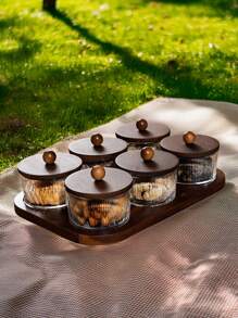 1 Set multifunktionale Aufbewahrungsgläser, Tabletts für Getreide, Süßigkeiten, Kekse, Brot, geeignet für Outdoor, Hochzeit, Party, Geschenke, Geburtstage