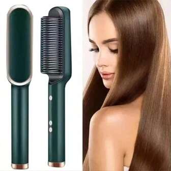 okady Cepillo de aire caliente portátil para estudiantes y uso en casa, Cepillo rizador o rizador de pelo rizador y alisador de pelo doble cara y mini, con tecnología de cerámica para proteger el pelo, alisador eléctrico con tecnología de iones negativos barberia