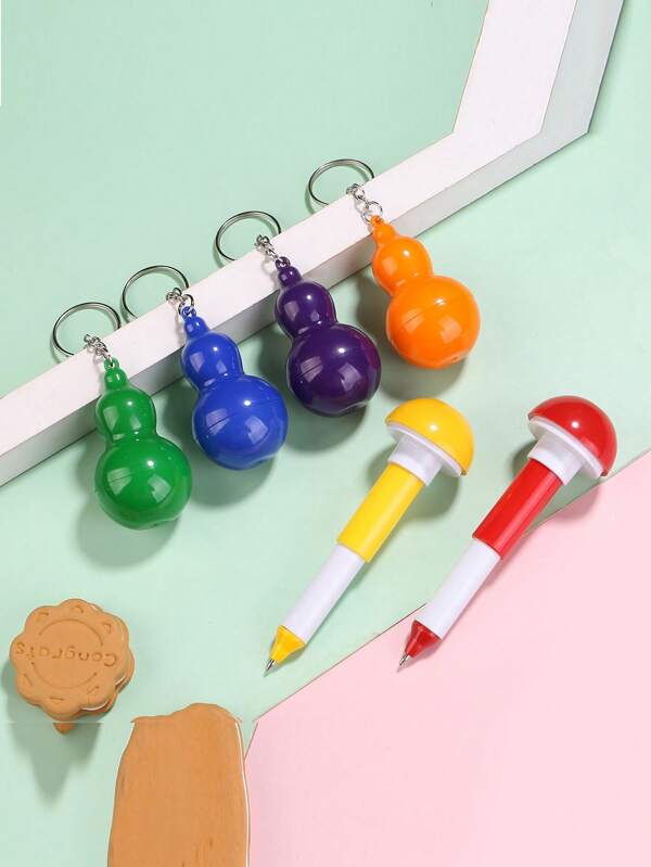 6pcs Random Color Calabash Goblins Retractable Ball Pens With Pendant Chain. Suitable For Office Pens, Valentine's Gift, Back To School, Student Pens, Diaries, Planners, Teacher Pens, Office Supplies. Great For School, Home, Office, Work, Business, Club, Party And Organization Activities. Wonderful Birthday, Office, Back To School Gift For Kids, Students, Teachers, Friends, Colleagues.