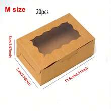 10 件装饼干盒、纸杯蛋糕盒、面包包装盒、糖果零食盒、带窗口的甜点盒、婚礼生日甜点蛋糕糖果小容器 - 彩色 - 查看 17