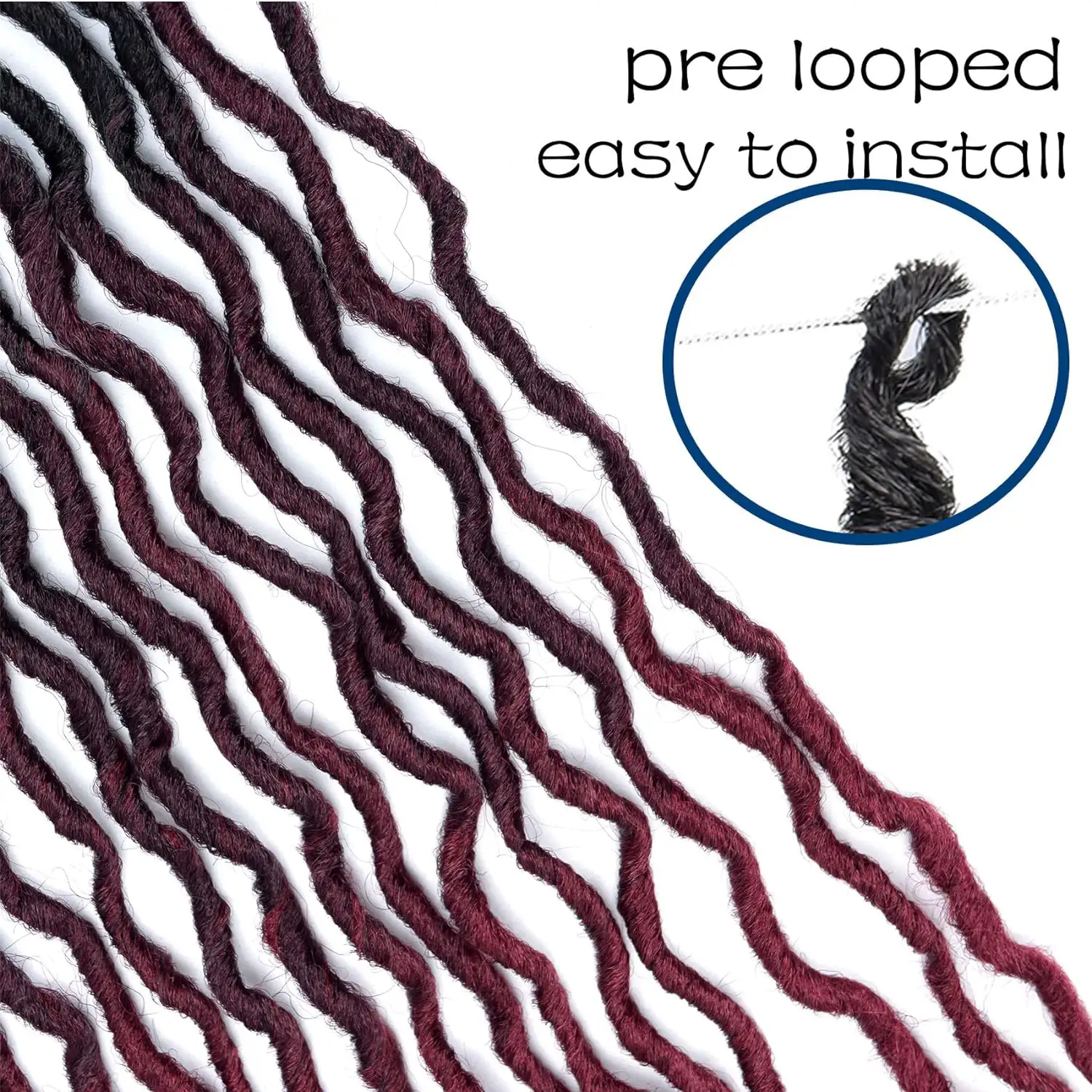 1-6 paquetes Cabello trenzado a ganchillo estilo locs de diosa, trenzas a ganchillo de locs ondulados suaves, extensiones de cabello trenzado a ganchillo de tres tonos rizado ondulado (OT99j530) - Multicolor - Ver 5