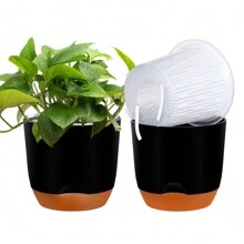 1PC Simple Double Layer Orchid Planter With Removable Liner, Double Layer Perforated Plant Planter, Slouchy Planter, Creative Desktop Centerpiece - Home Decorative Ornament, Outdoor And Garden Decoration, Office Decoration Gifts Birthday Graduation Vase Room Decor Flower Vase Glass Vase